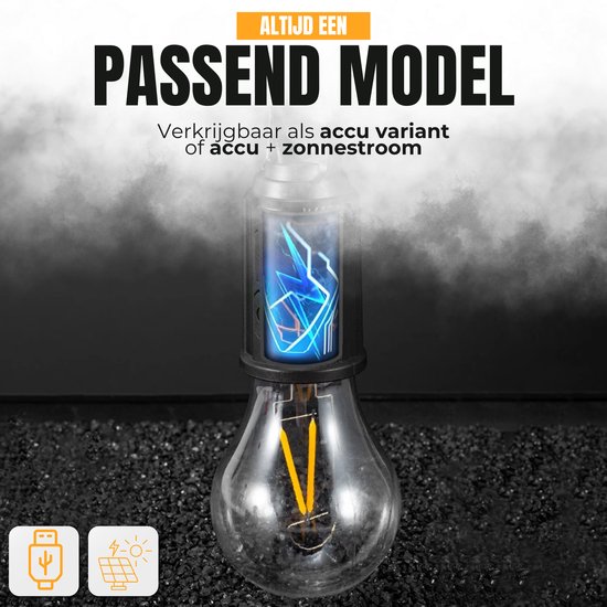 Solar campinglamp 2 stuks - noodlicht - 3 standen - kampeerlamp - campinglamp oplaadbaar - tentlamp — afbeelding 3