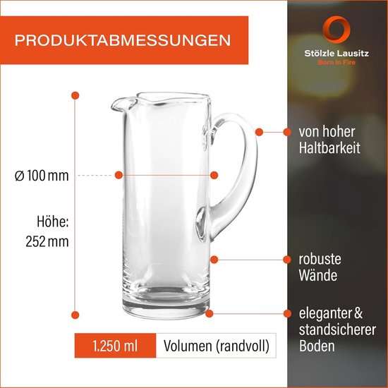 Waterkan Met De Mond Geblazen Stevige Glazen Kan 125 Liter 