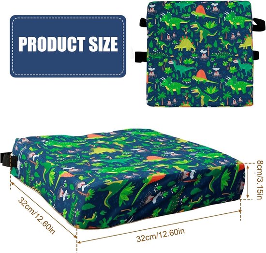 Peuter Booster Zitting voor Eettafel, Wasbare, Dubbele Veiligere Banden, Antislip Bodemverhoger Zitting voor Kinderen, Draagbare Reizen Hoge Dichtheid Spons Afneembare Toenemend Kussen voor Kind van Merkloos — afbeelding 4