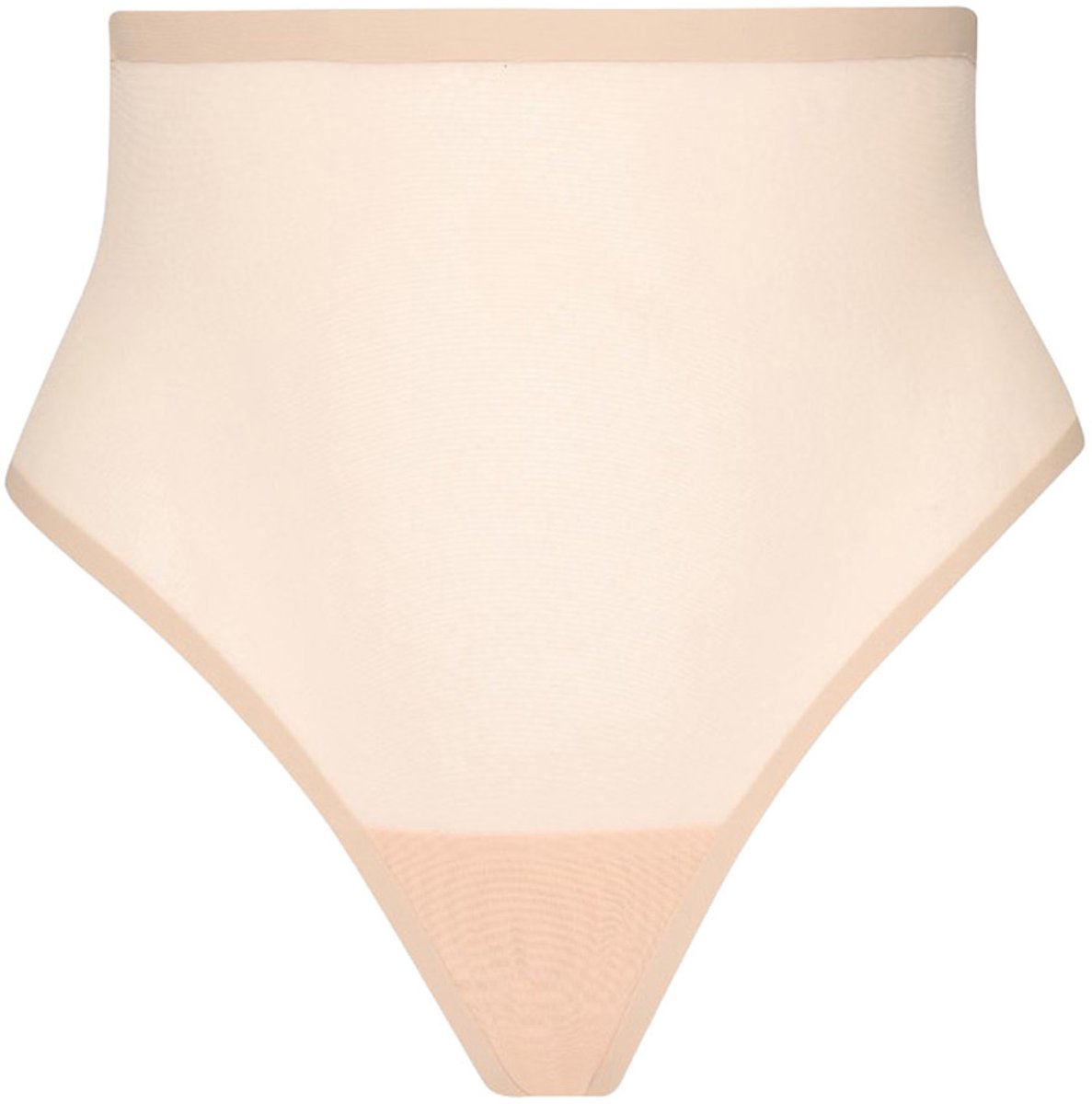 Bye Bra Vormende Tule Mid-Waite Stringtanga Maat M Beige
