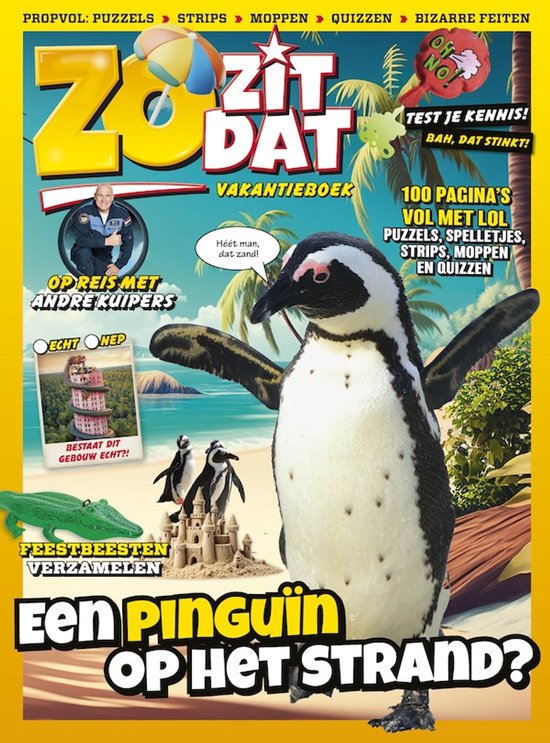Zo Zit Dat Vakantieboek 2025 – vol weetjes, quizzen en humor voor kinderen – 96 pagina’s