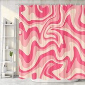 Rideau de douche 71 x 72 pouces rétro années 70 rose smiley hippie adolescentes mignon