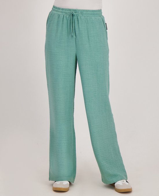 Je m'appelle Dames Broek Straight fit Met stretch - Groen - Maat XXL
