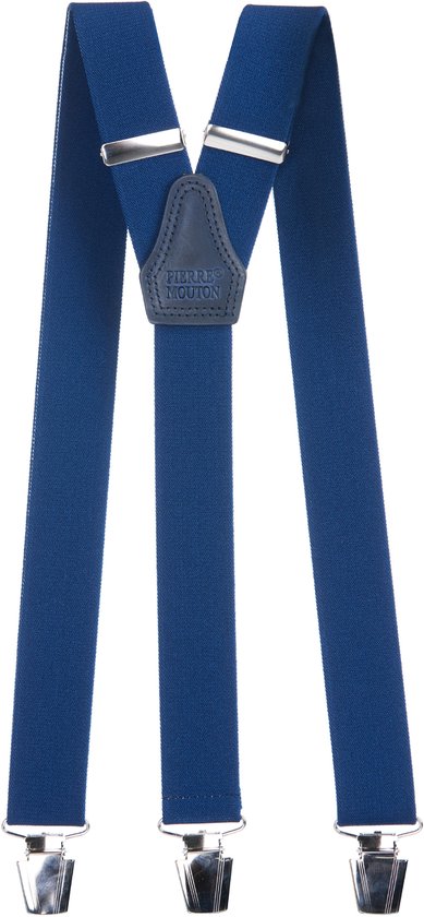 Foto: Pierre mouton sterke bretel bretels volwassenen heren donkerblauw 140cm 3 brede clips xl xxl