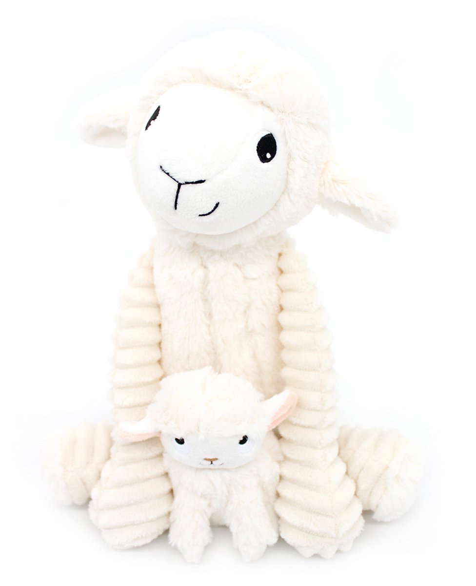 Les duéglingos | Les Ptipotos - Pluche Knuffel Olou Schaap Moeder En Haar Witte Baby