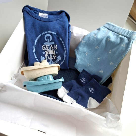 Kraamcadeau pakket - unisex - blauw - sailor - bootjes - Kraammand - Babycadeau - zeilen - Babyshowercadeau - legging van BamBam — afbeelding 5