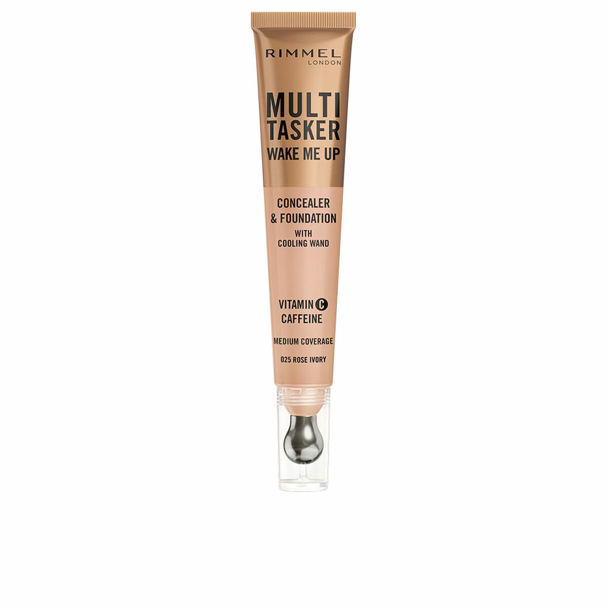 Rimmel Wake me Up foundation&concealer 025 rose ivory– verhelderend, 20 ml