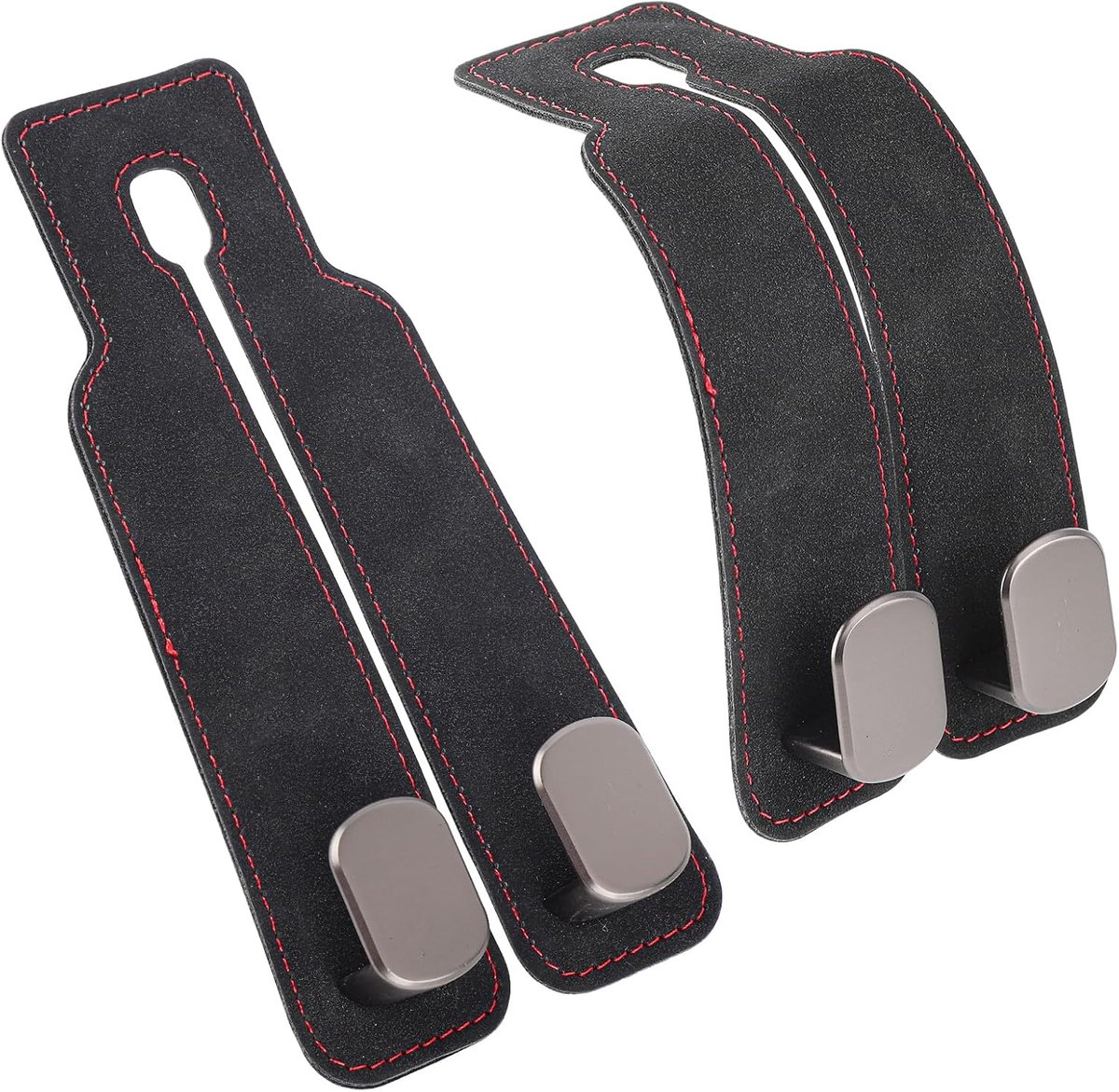 Image of 2pc Auto Stoel Hoofsteun Haken - 17x8.5cm Dubbele Auto Stoel Opslag Hangers - Auto Stoel Achterhaak voor Tassen - Handtassen - Auto Opslag (Zwart)