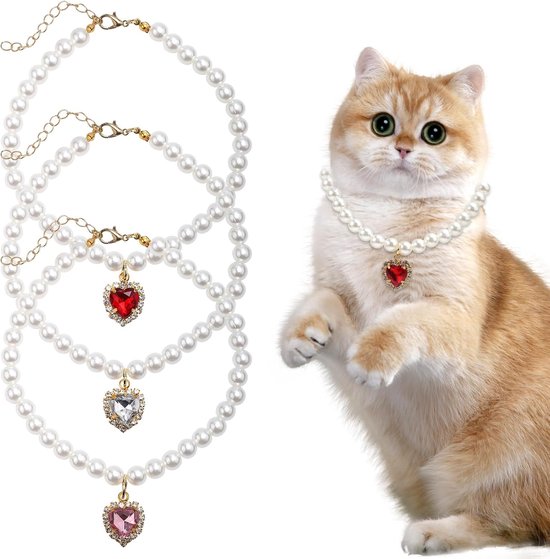 3-rijige bling huisdierhalsband - verstelbare ketting voor kleine honden en katten - oogverblindend accessoire voor uw harige vrienden – koop de beste producten in de online winkel