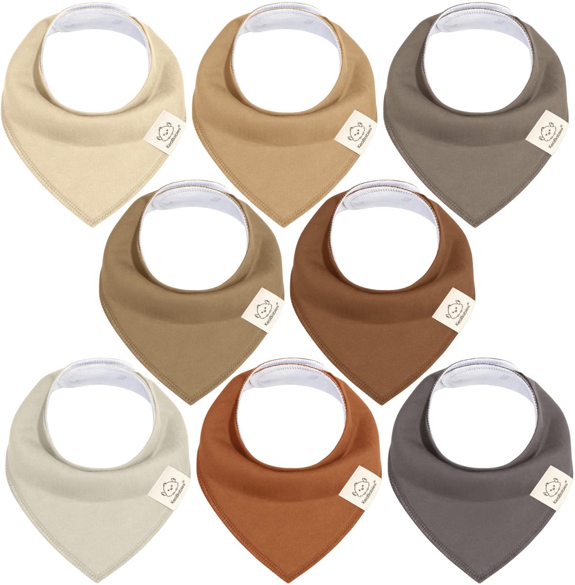 Image of 8-pack baby-slabbetjes van bandana's voor jongens en meisjes - Unisex baby-slabbetjes van bandana's, superabsorberende baby-slabbetjes van biologisch katoen, babysjaals voor baby's, kwijlslabbetjes (terracotta)