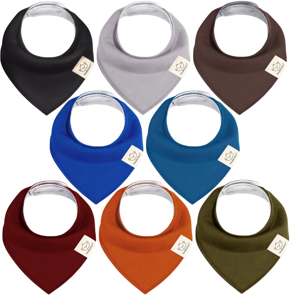Image of 8-pack babybandana's voor jongens en meisjes - Unisex babybandana's, superabsorberende babybandana's, biologische katoenen babyslabbetjes, babybandana's voor baby's, kwijlslabbetjes (Coastline)