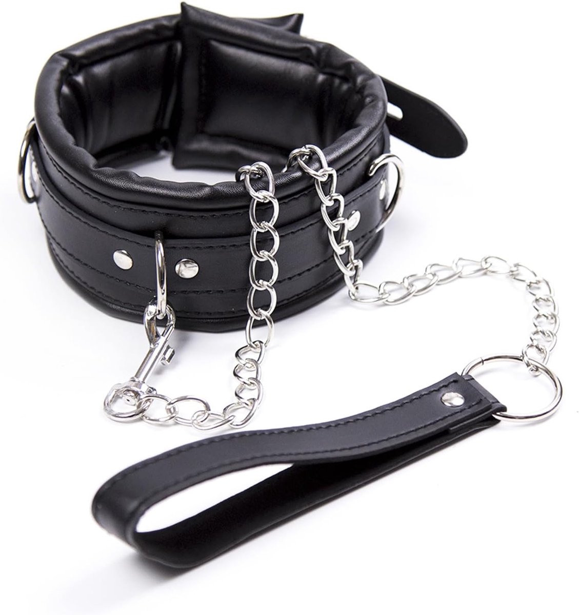 DOWO® - Halsband - Body Bondage - Kunstleer - Sexy Lingerie - Erotiek Riem - SM - BDSM - Sex Toys voor Koppels - Seksspeeltjes voor mannen en vrouwen