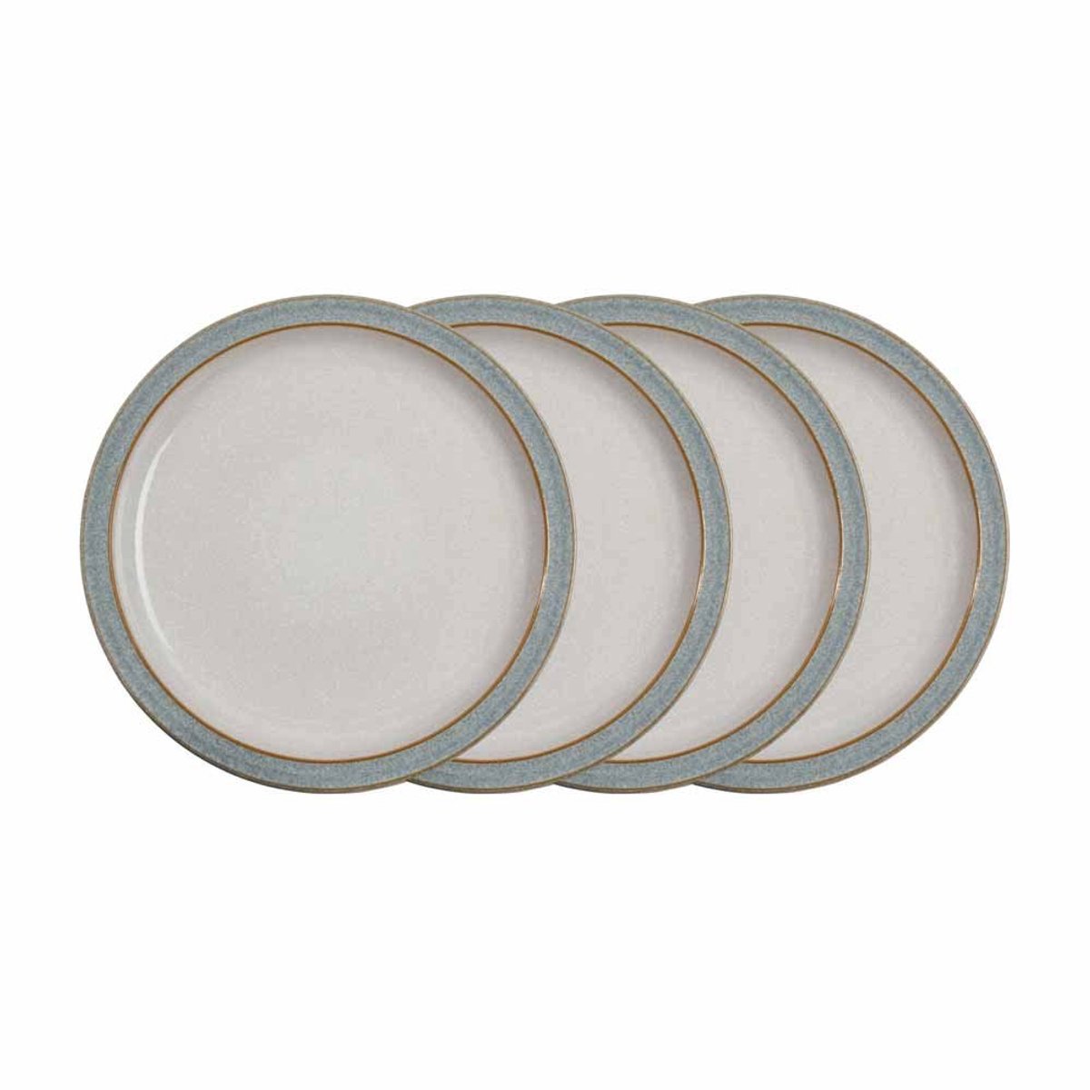 Denby Elements 4-delige dinerbordenset lichtgrijs/wit