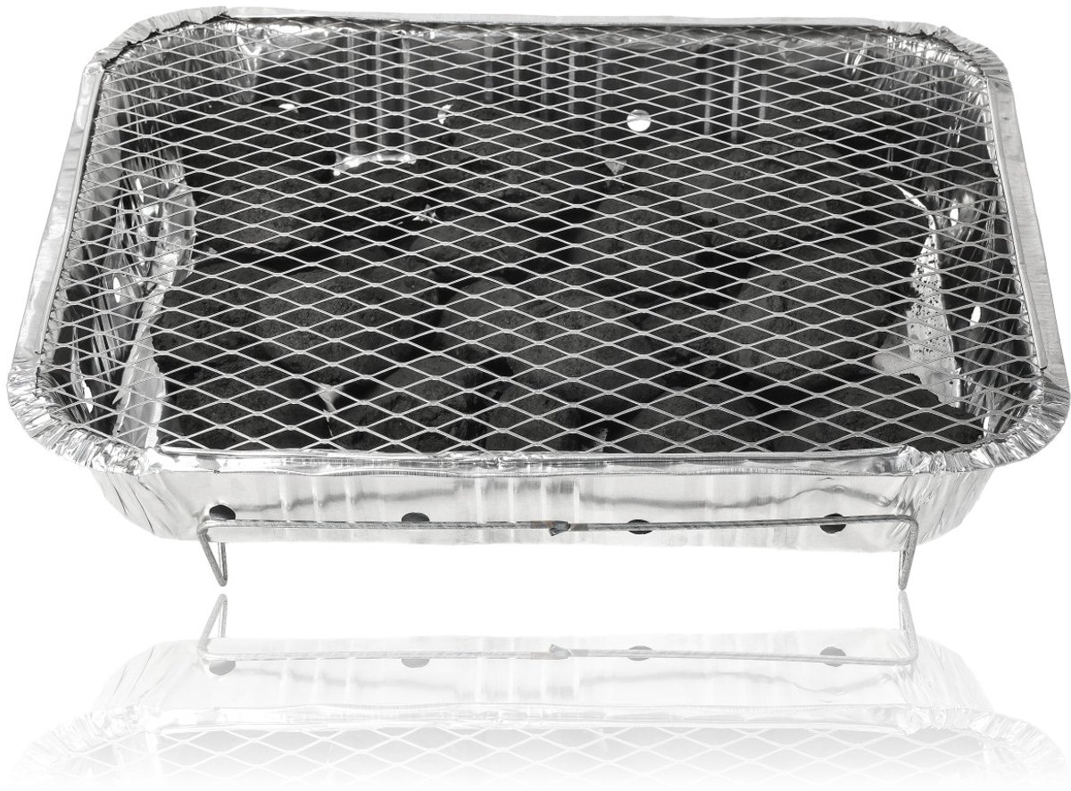 Wegwerp Barbecue met Houtskool – 3 Stuks – Instant BBQ voor Camping, Balkon of Picknick – Inclusief Rooster – Barbecue Accessoires – BBQ Kopen – foto 7