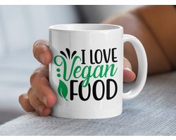 I Love Vegan Food Mug, Vegan Lifestyle Gift, Plant Based Mug, Healthy Eating, Vegan Gifts, Vegan Quote Coffee Mug, Vegan Message Mug