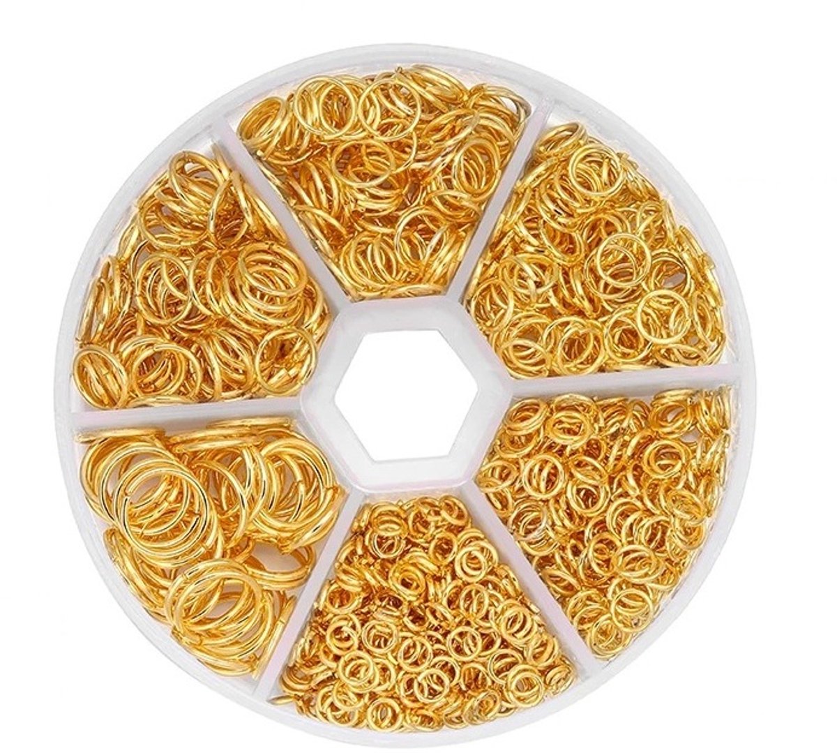 Ringetjes Sieraden Maken - 1200 stuks Goud - 6 Maten van 3 tot 8 mm - Kasey