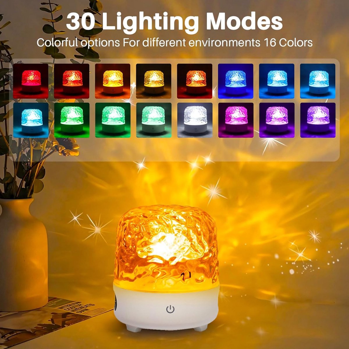Veilleuse Lampe Projecteur Océan Ciskotu Luxocean Wave 16 Couleurs - Bluetooth Haut-Parleur