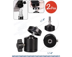 Mini Balhoofd voor Statieven - 1/4 inch schroef – Statiefkop 2Pcs