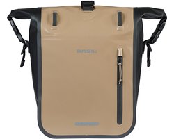Basil Rivo - Enkele fietstas - 12-15 liter - MIK Hooks - Waterdicht - Reflectie details - Tarpaulin - zand