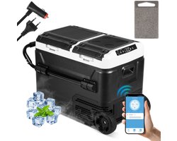Elektrisch Koelbox 50 Liter - Compressor Koelbox - DC 12V/24V, AC 100~240V voor Auto en Camping - Thermo-elektrisch Frigobox - Coolbox - Temperatuurregeling via Mobiele APP of LCD-touchscreen