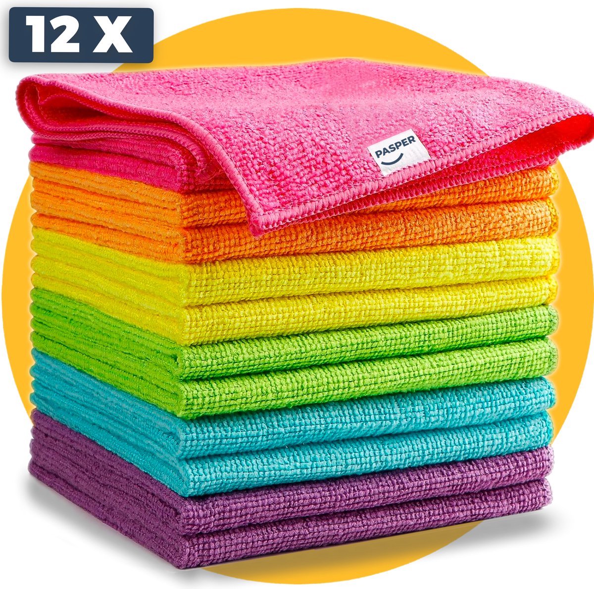 Microvezeldoekjes Pasper - 16 stuks van 32 x 32 cm - microvezeldoekjes schoonmaak