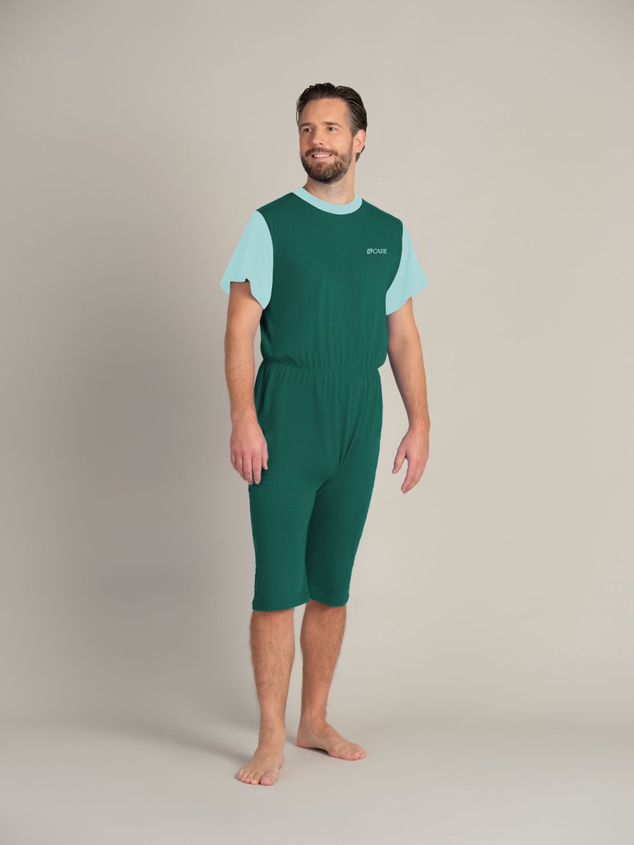 Goedkoopste Jersey hansop | Rugritssluiting | Korte mouw | Korte pijpen | Donkergroen| S