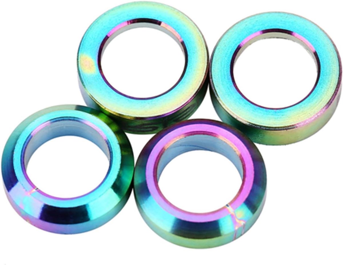 Allecto Plus - 4 stuks Fiets Remschroef Washer Spacer van TC4 Titanium voor MTB Mountainbike - Set van Bouten en Pakking met 75 karakters.