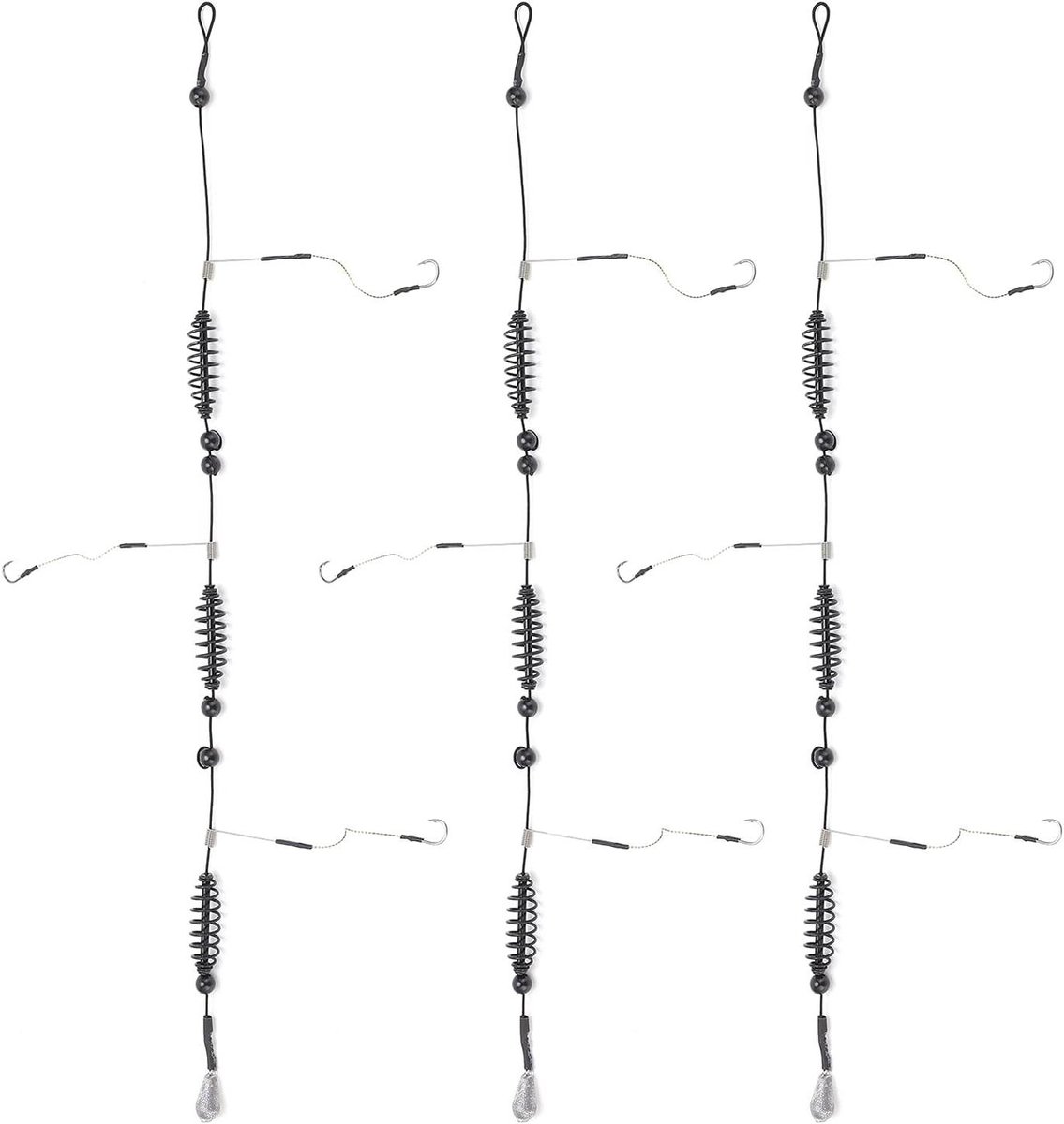 Allecto Plus - Platte Vis Rigs - 3 stuks - Vissen Feeder - Platvis en Zool Botvangst - Inclusief 3 haken