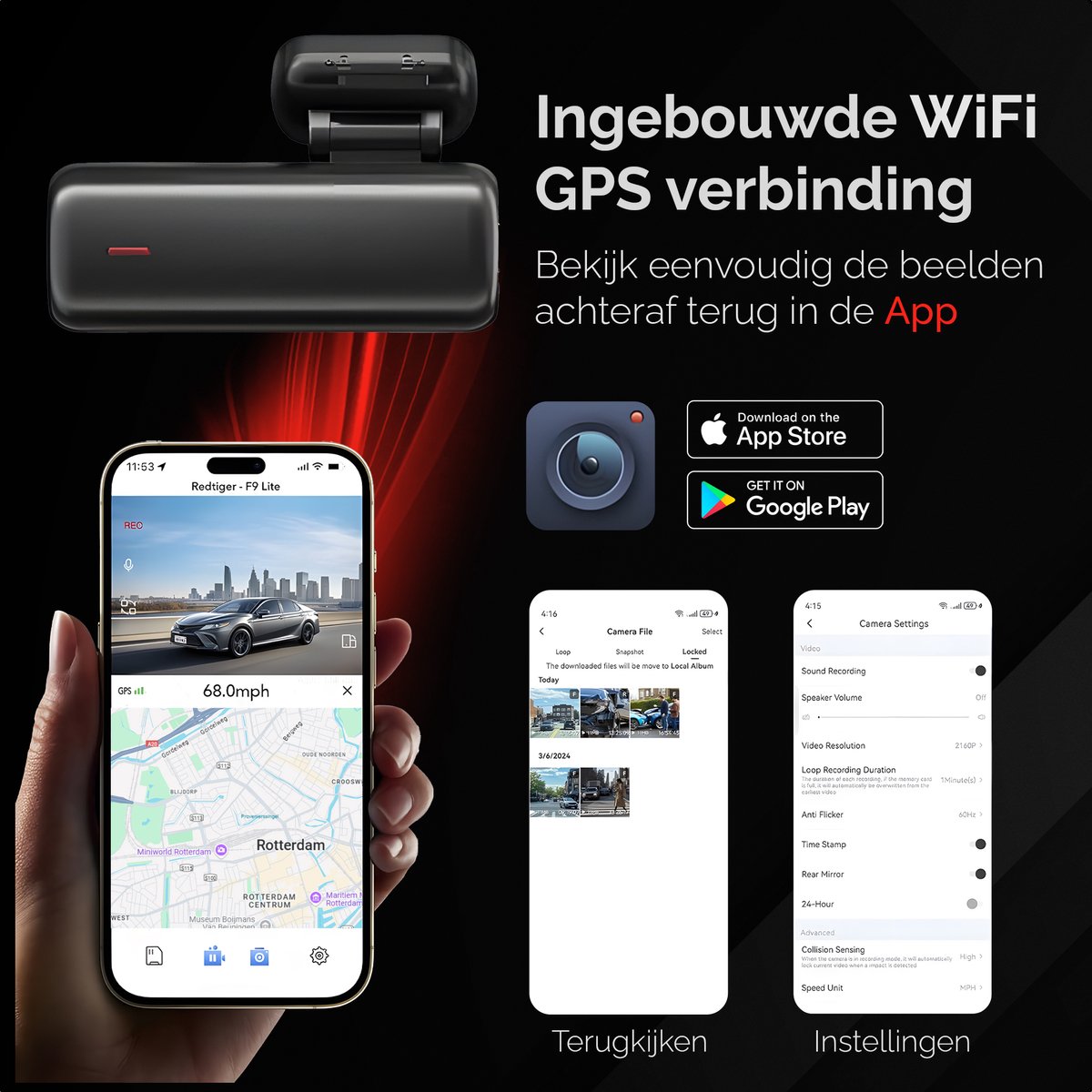 RedTiger F9 Lite - 4K Dashcam met WiFi & GPS thumbnail 2