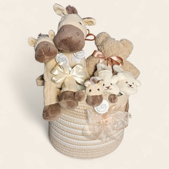 Luxe Kraamcadeaupakket in KidsDepot Mand – Voor de Kleine Paardenliefhebber