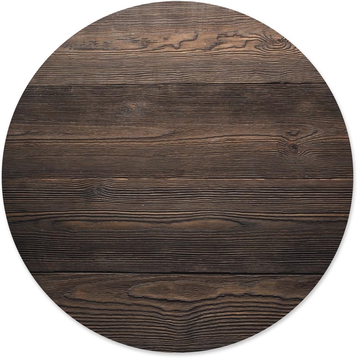 Houten-look muismat Ø 22 cm - Antislip en rustiek design