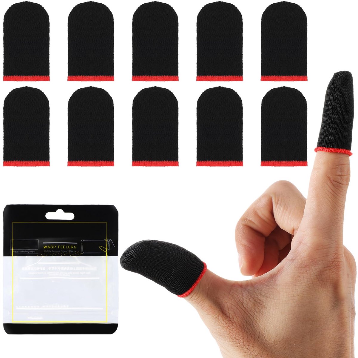 Ibenzoa® Vingermouwen voor Optimale Gaming-ervaring met Touchscreen Compatibiliteit, 5 Paar Anti-Zweet Handschoenen
