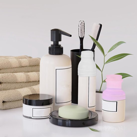 Reis 10 Stuks Siliconen Flessenhoezen Elastische Mouwen voor Lekvrij Herbruikbare Siliconen Toilettashoezen voor Body Wash Shampoo Container — afbeelding 3