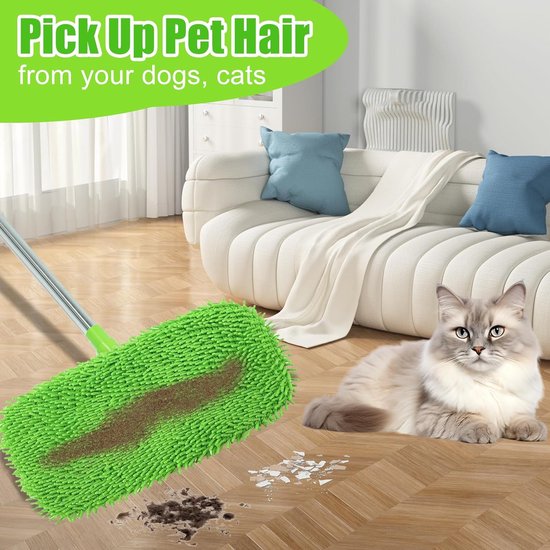 Lingettes de rechange pour balai Swiffer Sweeper - Lot de 10 - Mops - Humides et Droog pour le nettoyage de la maison - Lingettes lavables en microfibre - Convient à tous les types de sols - Pour un nettoyage efficace - 25 x 11,5 Cm