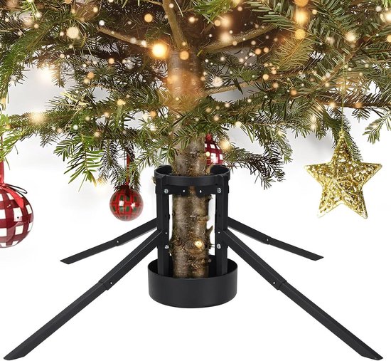 Kerstboomhouder, Vervangende standaardbasis voor kunstmatig met 4 stabiele voeten, Metalen kerstboomvervangingsstandaard, echte kerstboomstandaard, kerstboomspinnerstandaard Metaal voor Huanmai