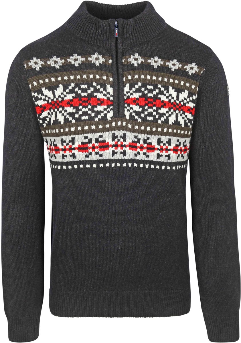 NZA - Navy pullover met gebreide print - Winter Navy