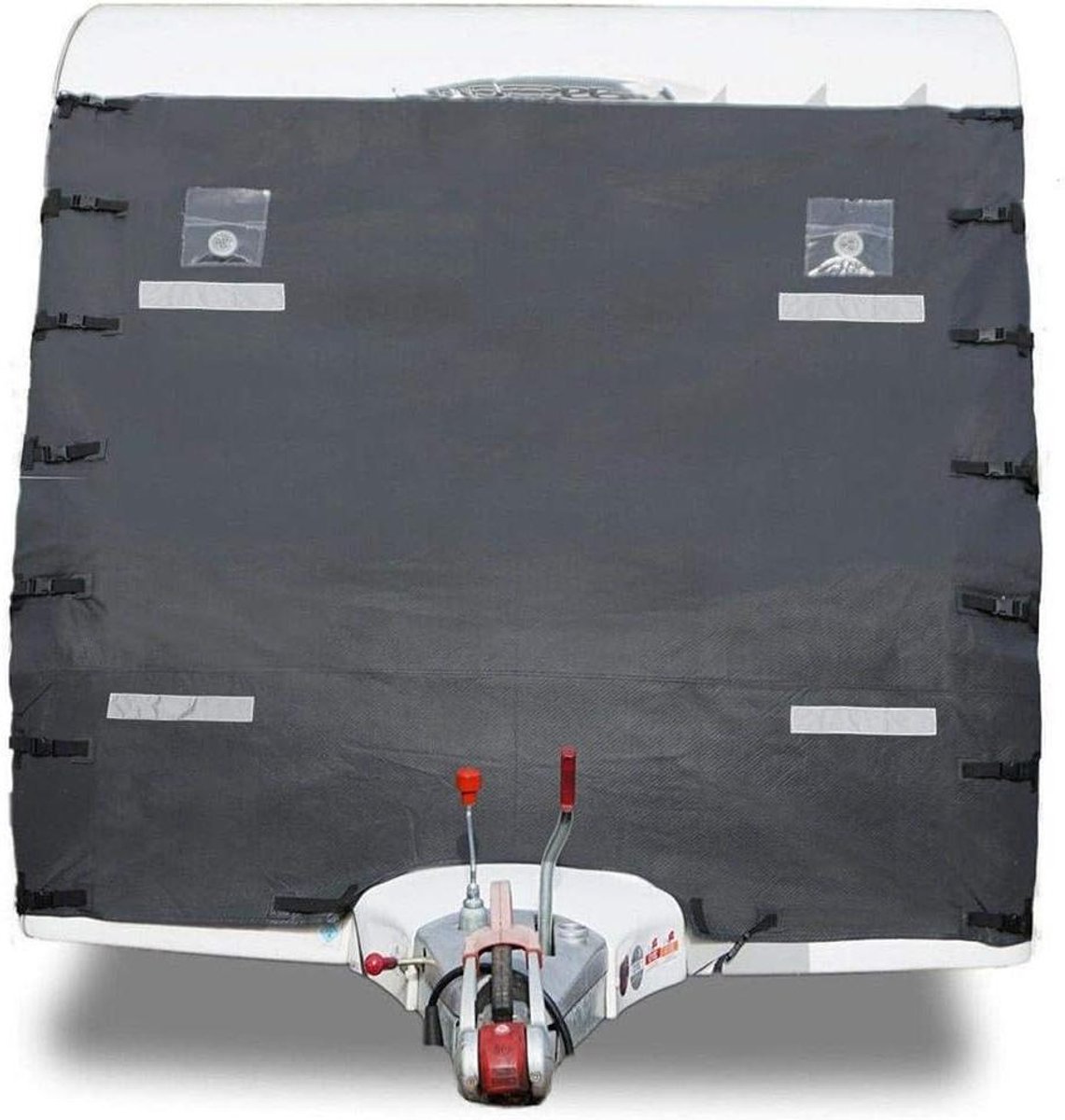 Allecto Plus - Caravan Front Full Cover Protector met LED Verlichting en Oxford Doek in Zwart Kleur DC bescherming