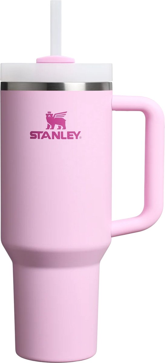 Stanley Quencher H2.0 Flowstate Tumbler - 1.2L - RVS - Cherry Blossom - Roze - Stanley Cup met Rietje en Handvat - Thermosbeker - Thermosfles - Beker - Drinkbeker - Drinkfles - Fles - Koffiebeker To Go - Mug - Waterfles