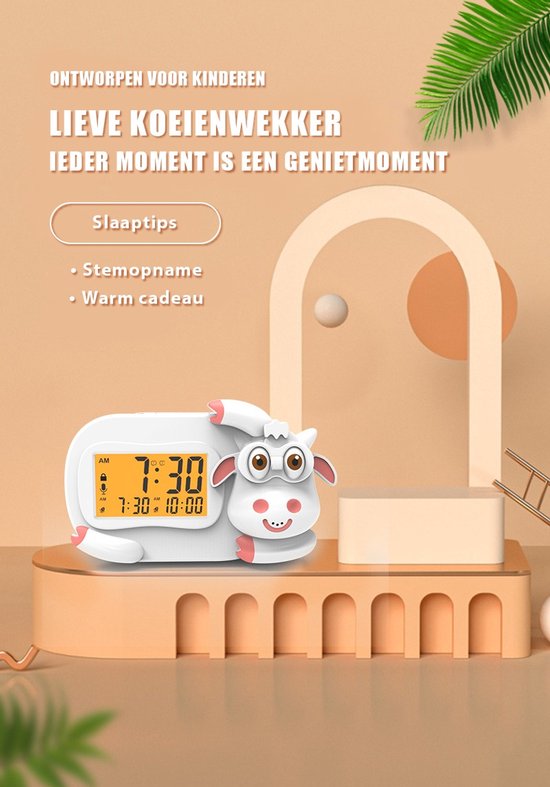 Eco Toys Koe Wit Digitale Kinderwekker Slaaptrainer HC714857 van Eco Toys — afbeelding 3