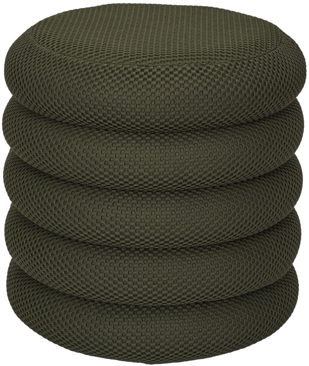 Home Deco Factory Poef/krukje Freya - stof - donkergroen - met opbergruimte - D37 x H44 cm - bijzet stoeltjes