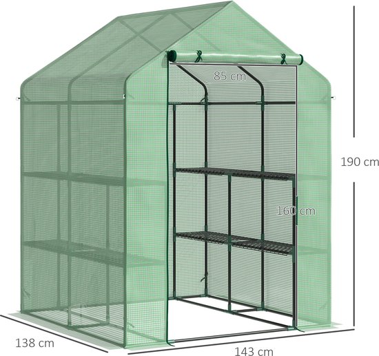 LARMNEE Kleine foliekas voor balkon, tomatenkas, stabiel, 4