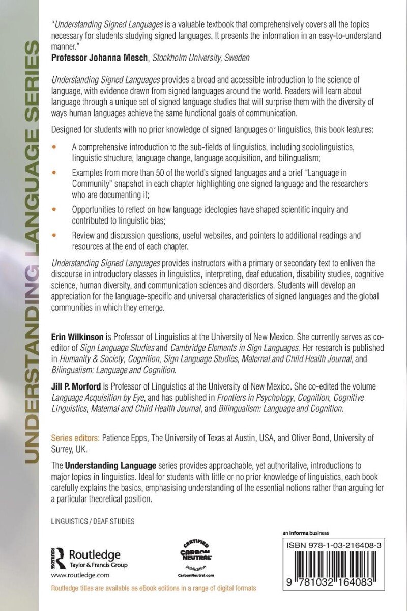 Understanding Language- Understanding Signed Languages | 9781032164083 ...