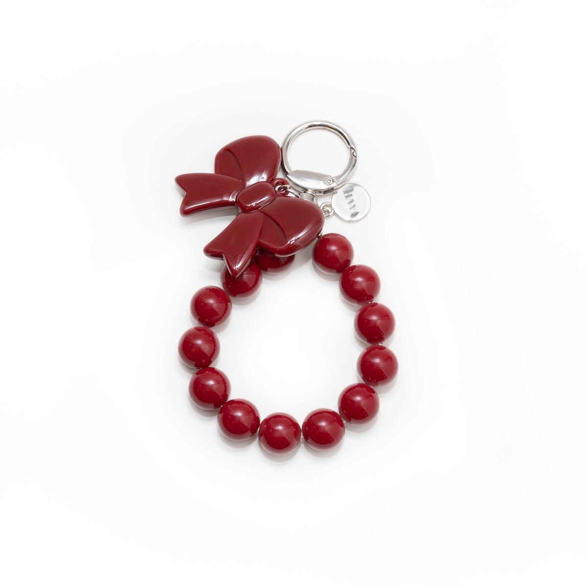 xoxo Wildhearts Bag Charm - Pearl Bow - Red - Hangertje voor handtas - Accessoire voor dames tas - Hanger met parels - Parelketting - Sleutelhanger - Rood