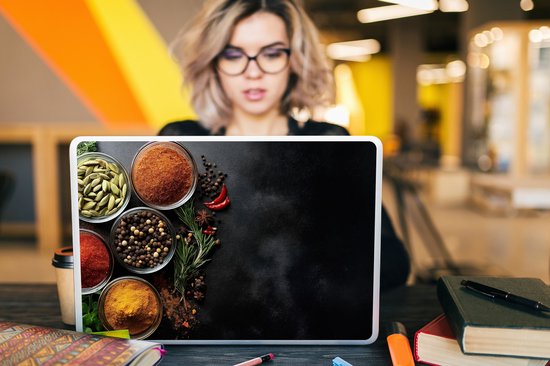 Laptop sticker - 17.3 inch - Glazen - Bakjes - Blaadjes - Kruiden - 40x30cm - Laptopstickers - Laptop skin - Cover