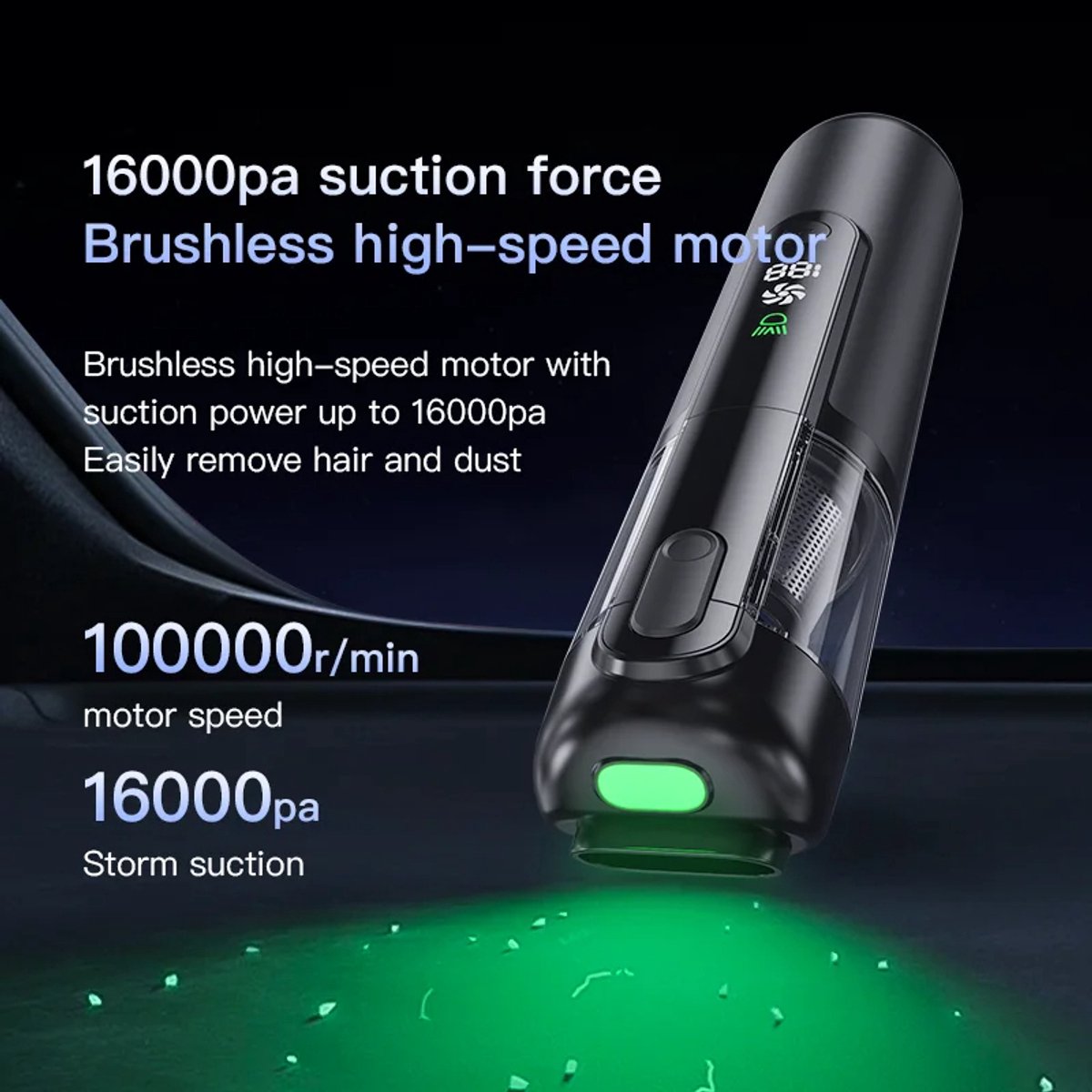 Viatel Draadloze Handstofzuiger en Luchtcompressor Zwart