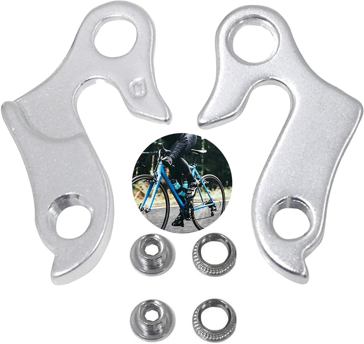 Inovra Plus - Fiets Derailleurhanger van Aluminiumlegering voor Mountainbikes en Fietsen - Set van 2 Hangers met Schroeven