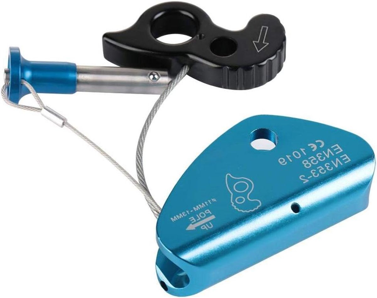 Allecto Plus - Zelfremmend touw stop blok voor klimmen en abseilen - Karabijnhaak voor camping en redding