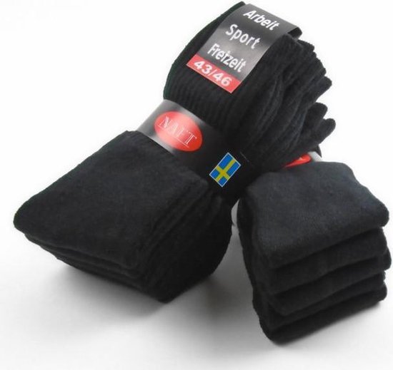 Sport sokken 10 pak zwart 39-42 | bol.com