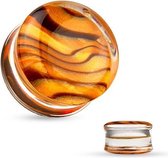 16 mm Double-flared plug amber patroon