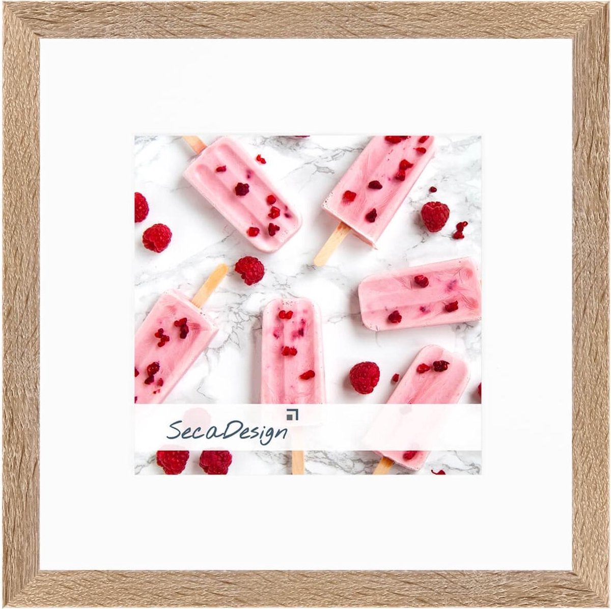 SecaDesign Tundra Hout - Fotolijst 15x15 / 10x10 cm fotomaat met passe-partout - Bruin